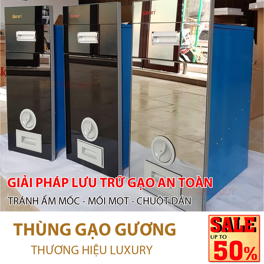 Thùng gạo mặt gương thông minh Luxury Faster Eurogold Garis Cariny