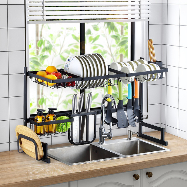 kệ để đồ đa năng trên chậu rửa bát inox mạ sơn tĩnh điện