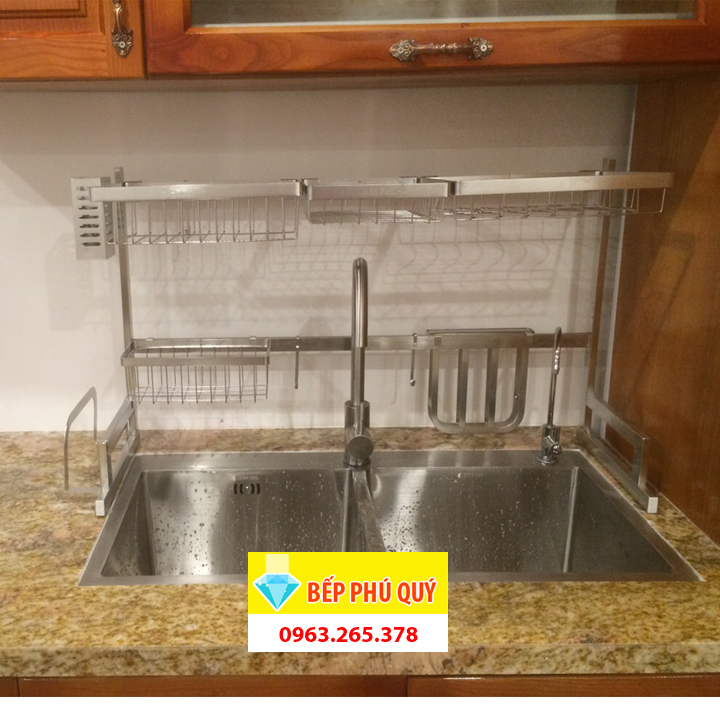 kệ để đồ trên chậu rửa bát inox 304