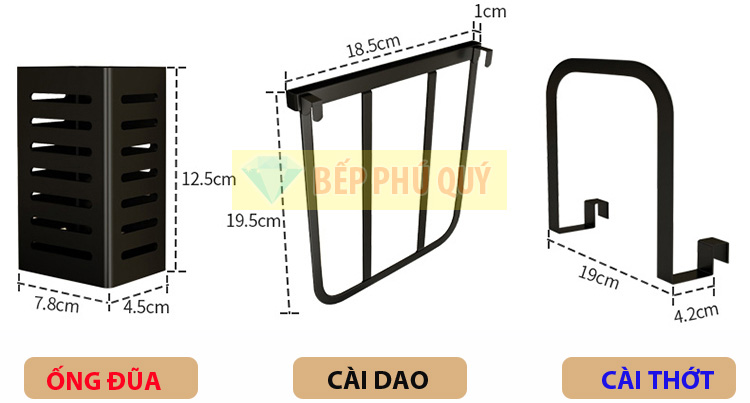 Bộ sản phẩm kèm theo kệ đựng gia vị 2 tầng