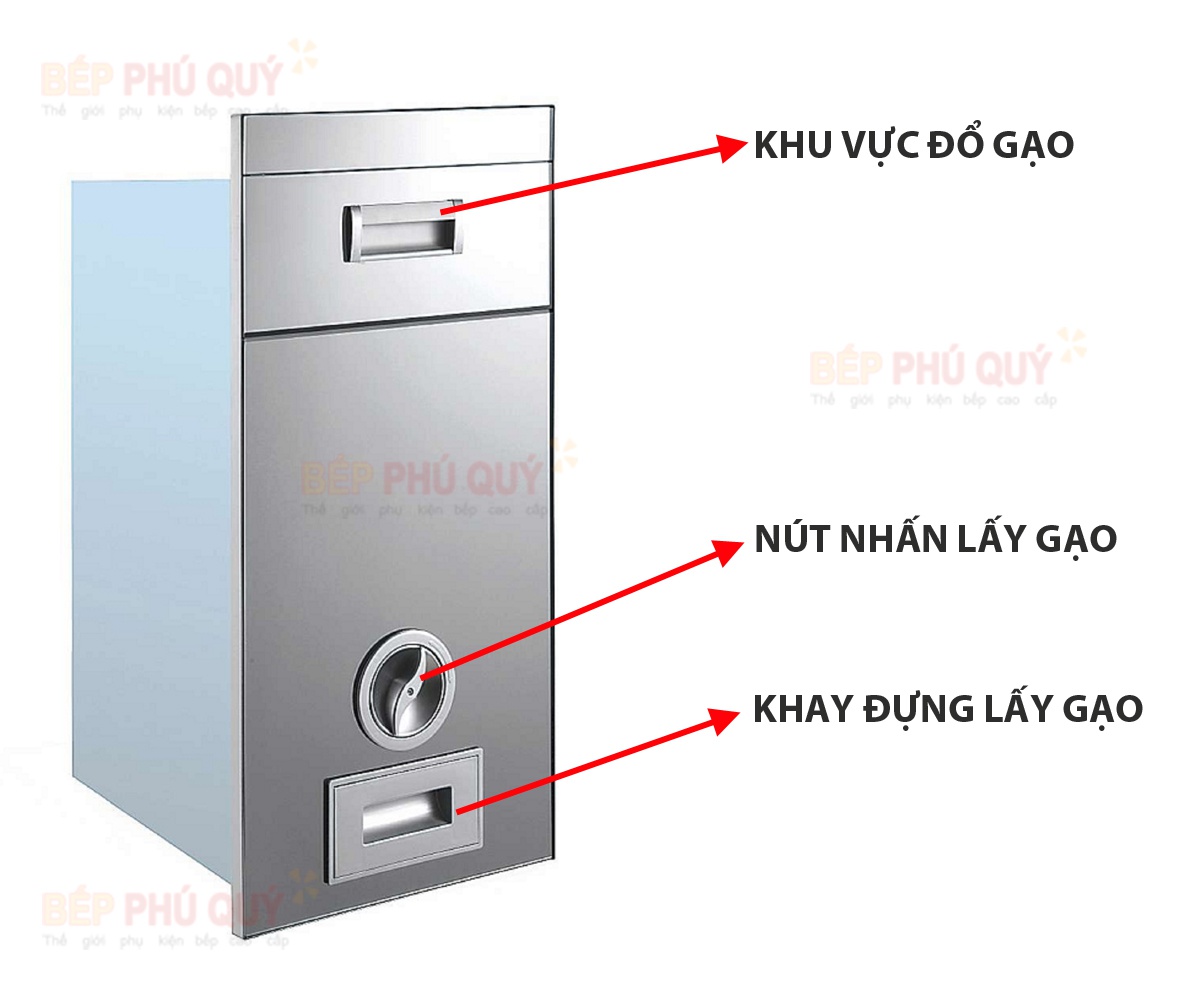 cấu tạo thùng gạo mặt gương cao cấp luxury