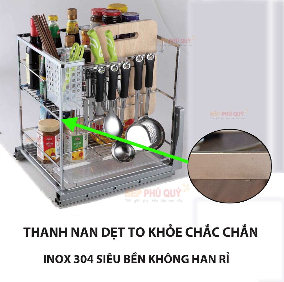 bộ khung nan dẹt to khỏe chắc chắn inox 304 siêu bền