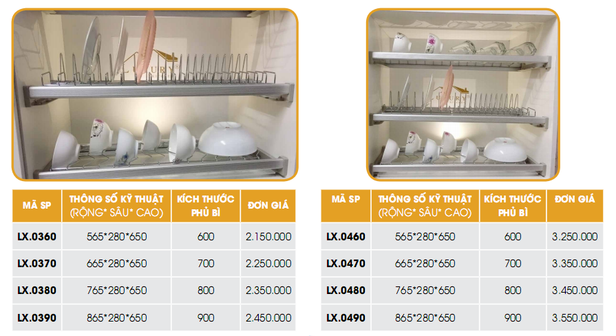 giá bát cố định loại đẹp dành cho tủ bếp trên