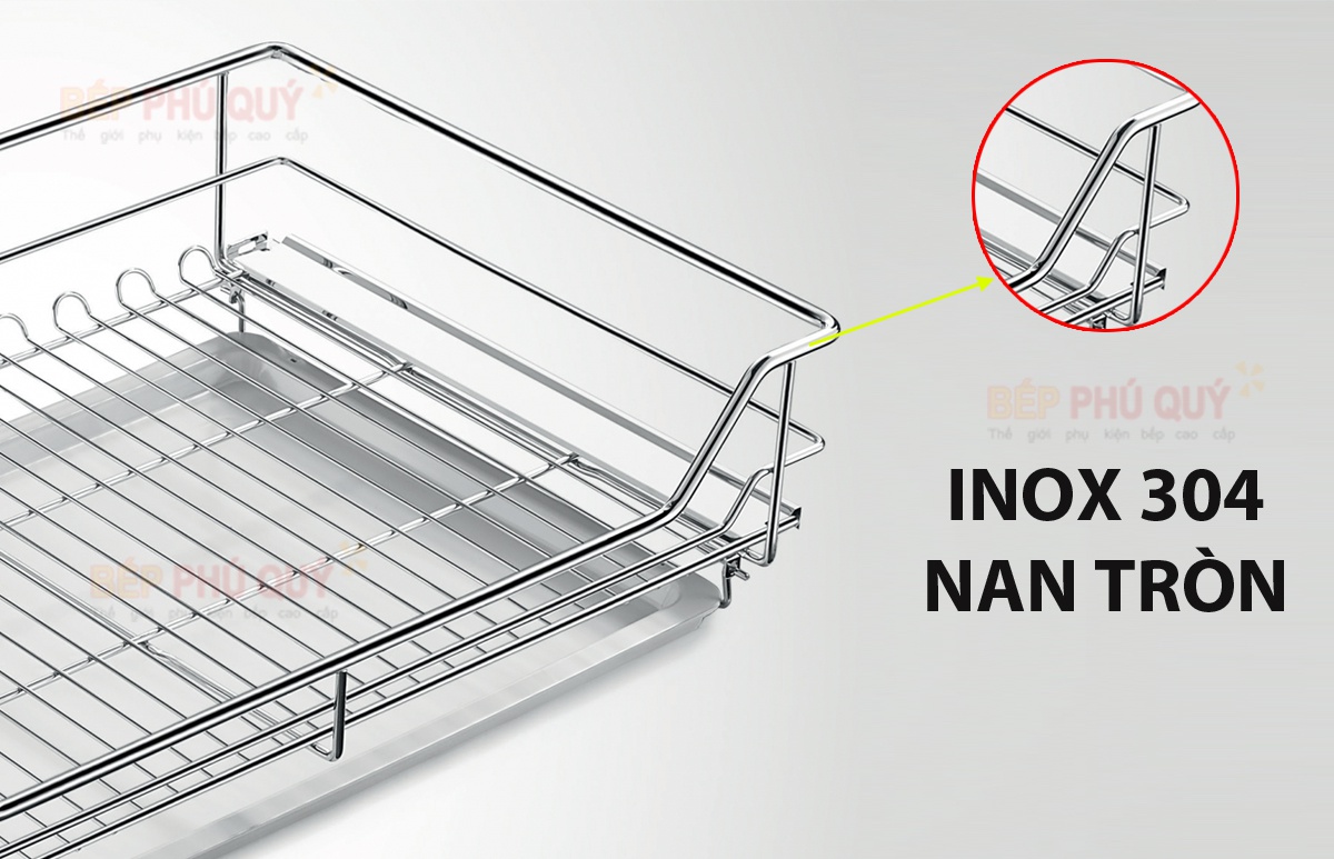 giá để xoong nồi nan tròn inox 304 Luxury