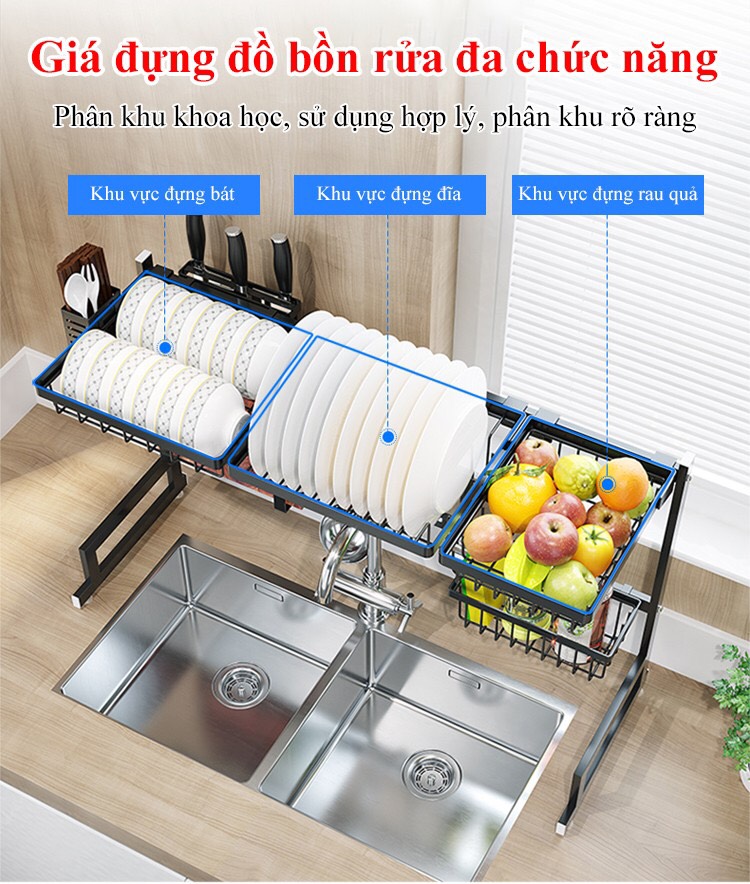 giá đựng đồ đa chức năng trên chậu rửa bát