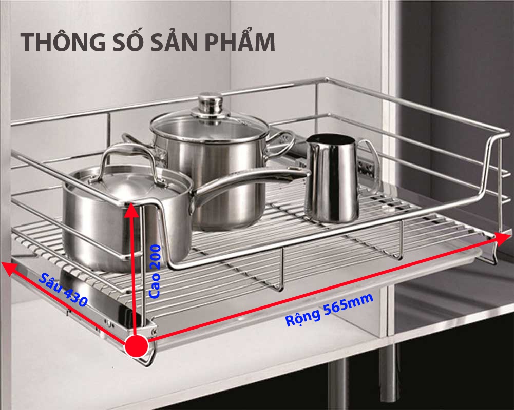 giá để xoong nồi inox 304 nan tròn luxury