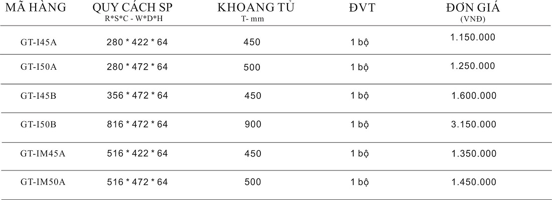 bảng giá khay chia thìa dĩa grob