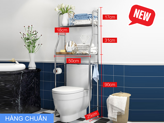 kệ để đồ đa năng trên bồn cầu inox 304 3 tầng