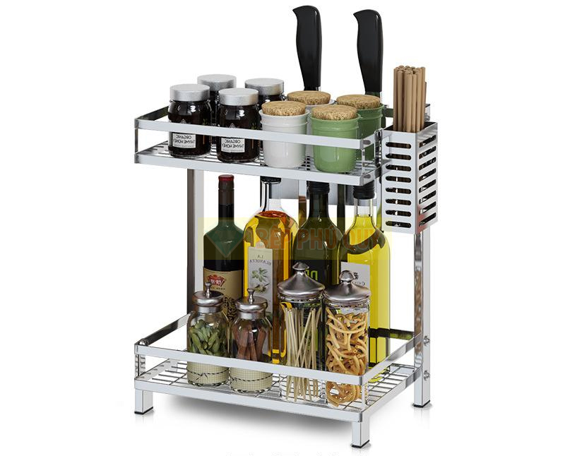 kệ đựng gia vị inox 304 2 tầng