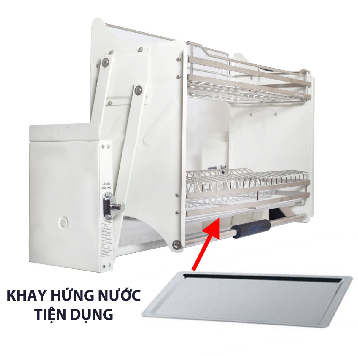 khay hứng nước nhựa cao cấp giá bát nâng hạ luxury