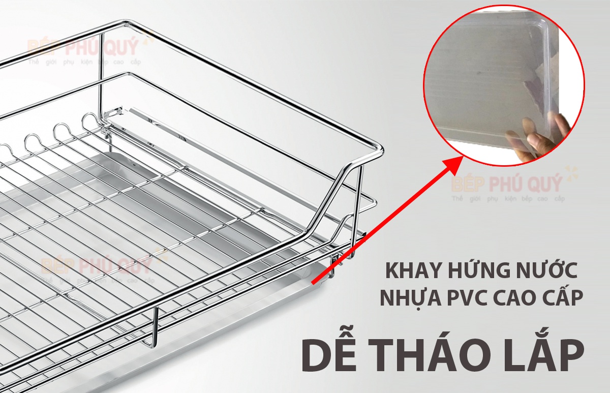 khay hứng nước giá để xoong nồi nan tròn inox 304 thương hiệu luxury