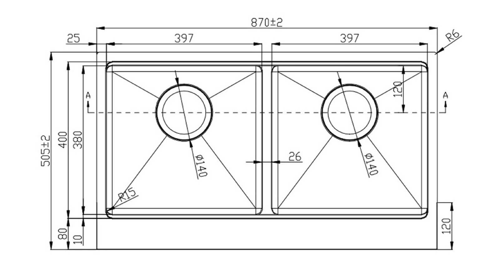 kích thước chậu rửa bát konox KN8750DA