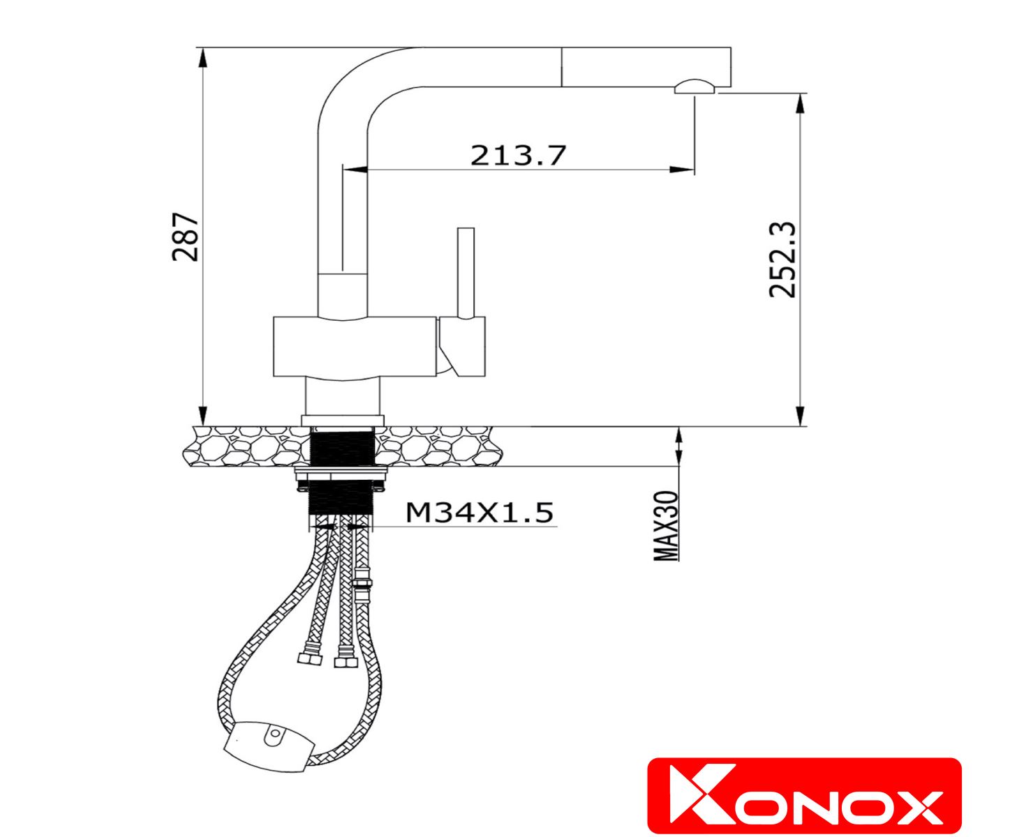 vòi rửa bát konox