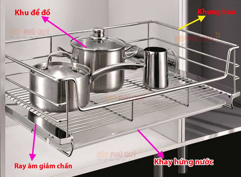 giá để xoong nồi inox 304 nan tròn luxury