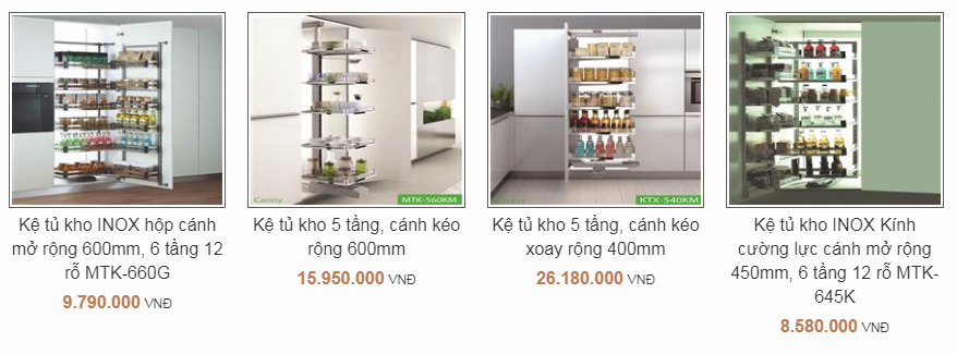 bảng giá tủ đồ khô cariny