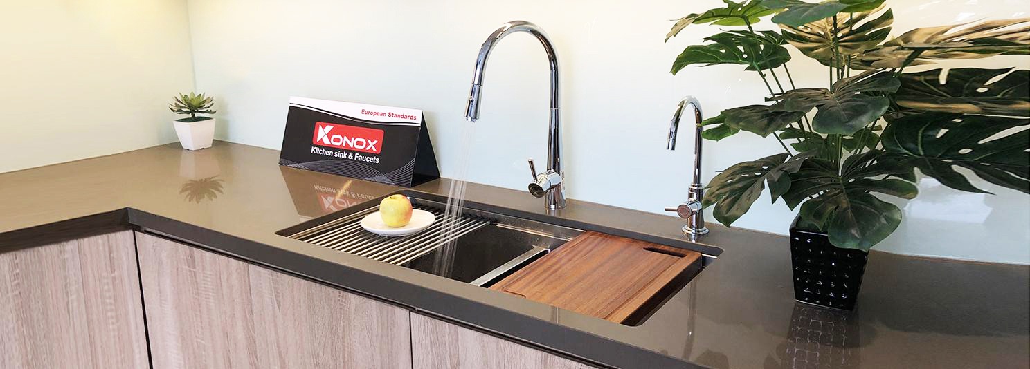 chậu vòi rửa bát konox